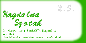 magdolna szotak business card